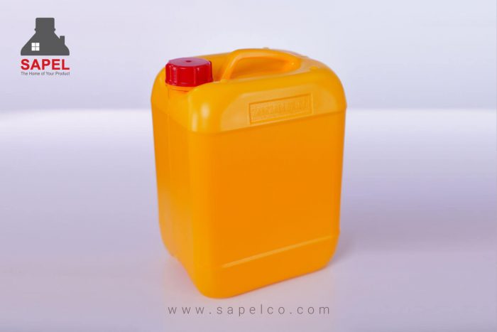 گالن 10 لیتری زرد دکمه دار تولید شده در کارخانه تولید ظروف پلاستیکی