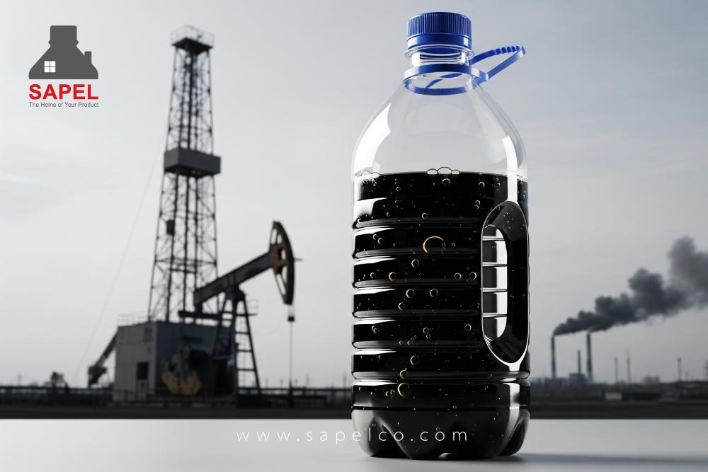 استفاده از نفت برای تولید بطری آب پلاستیکی