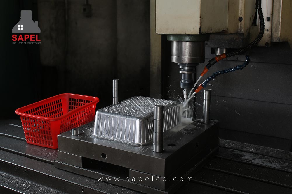 ماشین کاری سی ان سی قالب سبد پلاستیکی