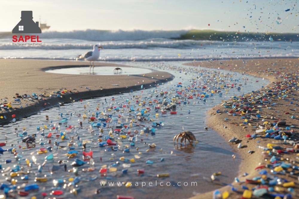 میکروپلاستیک های تولید شده توسط نور خورشید که با تابش به پلاستیک ها ان ها را تخریب و تجزیه می کند